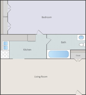 1 Bed / 1 Bath / 520 sq ft / Availability: Please Call / Deposit: $600 / Rent: $720