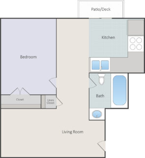 1 Bed / 1 Bath / 435 sq ft / Availability: Please Call / Deposit: $600 / Rent: $700
